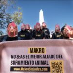 PROTESTA PACÍFICA INTERNACIONAL, EXIGE A MAKRO DEJAR DE VENDER HUEVOS DE GALLINAS EN JAULAS DE BATERÍA